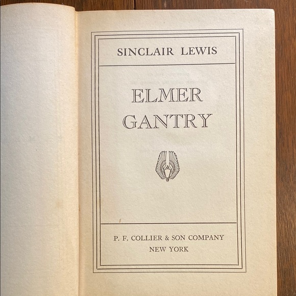 P. F. Collier & Son Company Other - Sinclair Lewis 'Elmer Gantry' Book